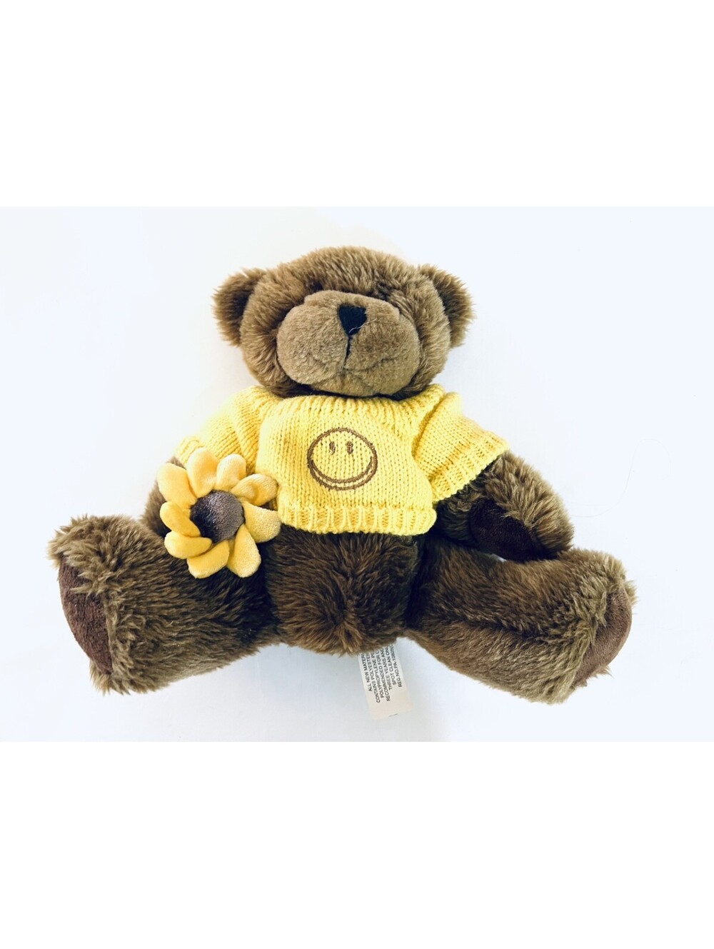 ProFlowers Teddy Bear Plush Yellow Smiley Sweater Sunflower Brown 8 in